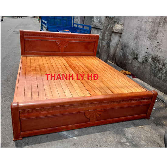Thanh lý giường phản gỗ xoan đào 1m8 cũ giá rẻ - GC93   1-2 Thanh lý giường phản gỗ xoan đào 1m8 cũ giá rẻ - GC93