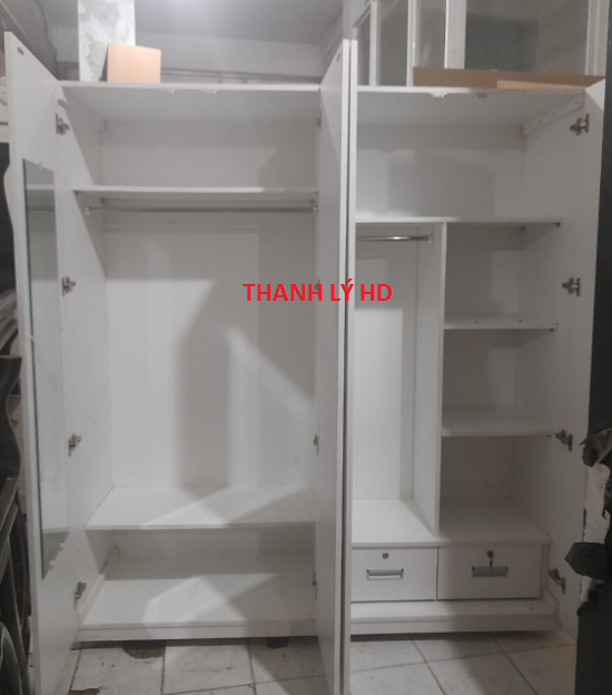 Tủ quấn áo cũ 4 cánh, nhiều ngăn tiện dụng, giá rẻ - TQAC77   SDASDASDASDAS Tủ quấn áo cũ 4 cánh, nhiều ngăn tiện dụng, giá rẻ - TQAC77