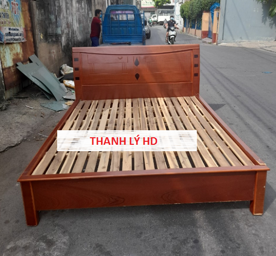 Thanh lý giường 1m6 cũ gỗ MDF - GC76   EEE Thanh lý giường 1m6 cũ gỗ MDF - GC76