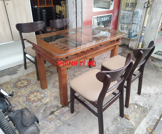 223232323232 Bán rẻ bộ bàn ghế phòng ăn cũ mặt kính cao cấp - BAC36  