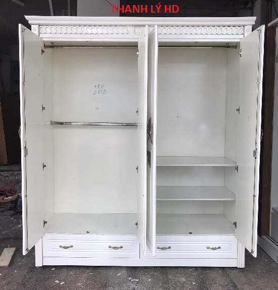 Thanh lý tủ quần áo 4 cánh cũ, đẹp, sang trọng ac Thanh lý tủ quần áo 4 cánh cũ, đẹp, sang trọng