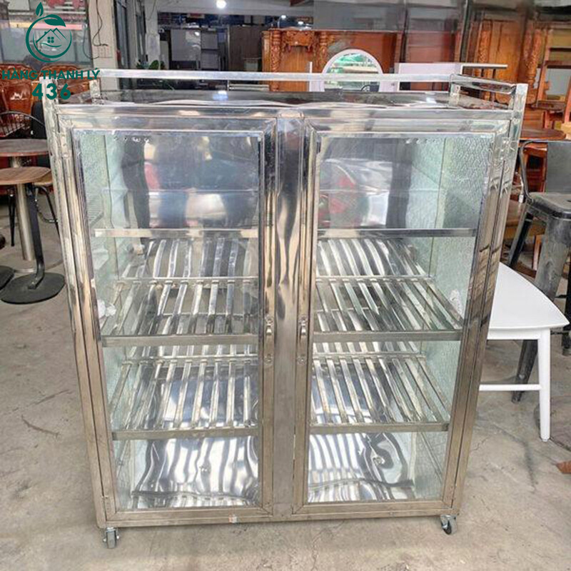 Thanh lý tủ chén đĩa nhôm kính cũ giá rẻ - TCC01   thanh-ly-ke-chen-inox-3 Thanh lý tủ chén đĩa nhôm kính cũ giá rẻ - TCC01
