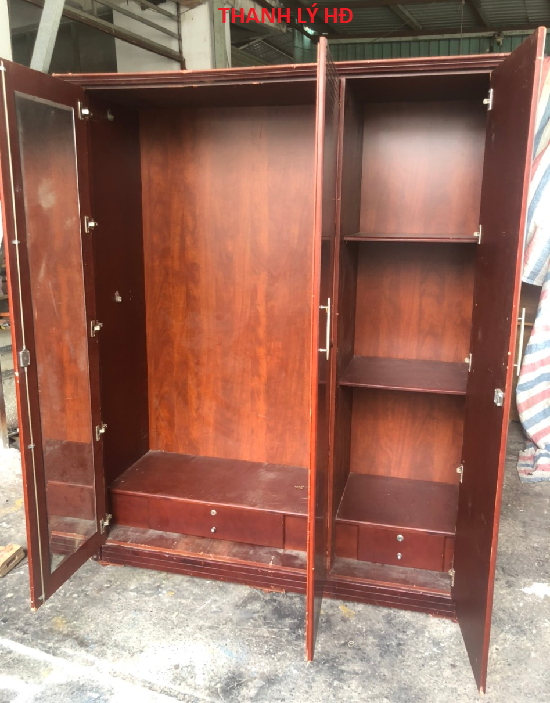 Thanh lý tủ quần áo màu nâu đỏ cũ giá rẻ 3132456-2 Thanh lý tủ quần áo màu nâu đỏ cũ giá rẻ