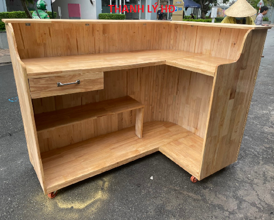 QUAY-LE-TAN-11 Thanh lý quầy cong, gỗ cao cấp cũ giá rẻ - QC05  