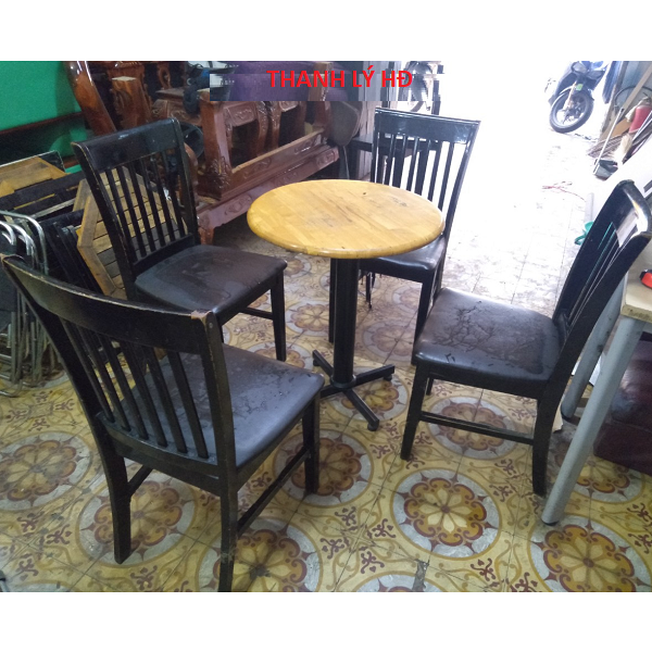 BAN-GHE-CAFE Bộ bàn ghế cafe gấp cũ giá rẻ - BCFC98+GCFC142  