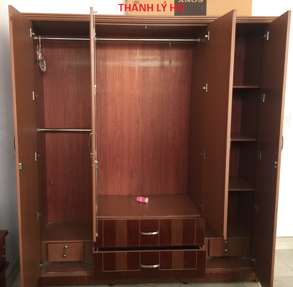 TU-QUAN-AO-4-CANH Thanh lý tủ quần áo 4 cánh cũ đẹp như mới - TQAC138  
