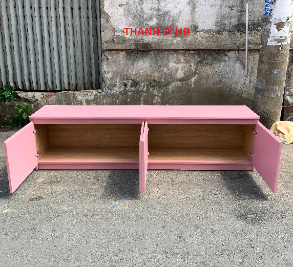 tu-quan-ao-cu-gia-re-Copy-1 Kệ gỗ màu hồng cũ đẹp - TTBC08  