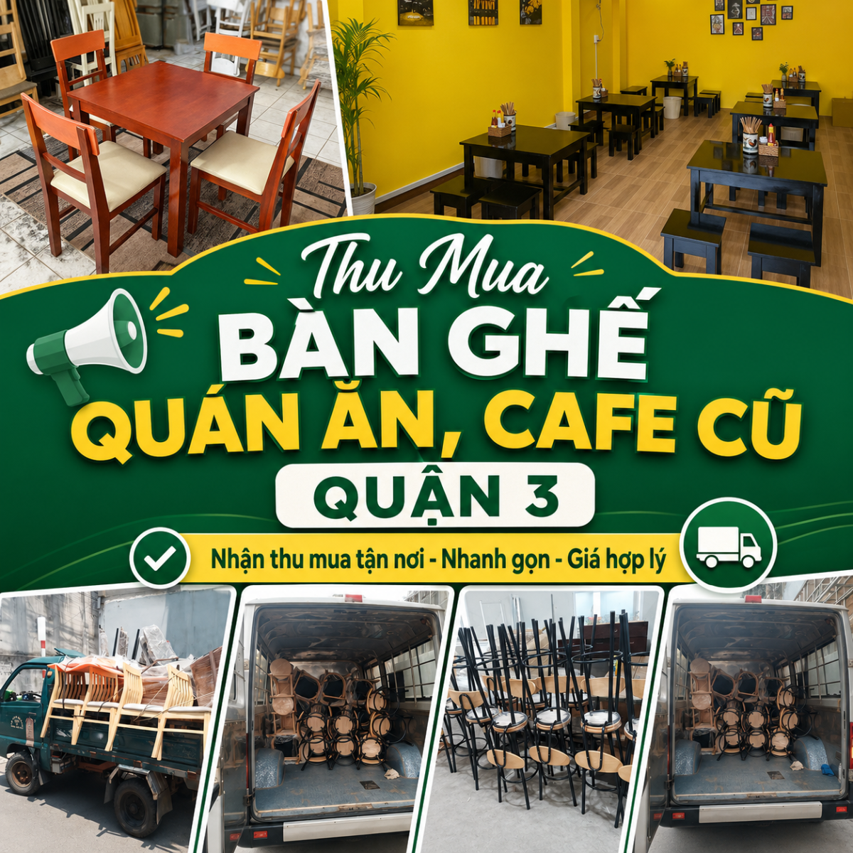 thu-mua-ban-ghe-quan-an-cafe-cu-quan-3 Địa Chỉ Thu Mua, Thanh Lý Đồ Nội Thất Bàn Ghế Cũ Quận 3 Uy Tín  
