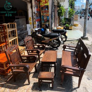 Bộ Bàn Ghế Gỗ Cũ Vintage