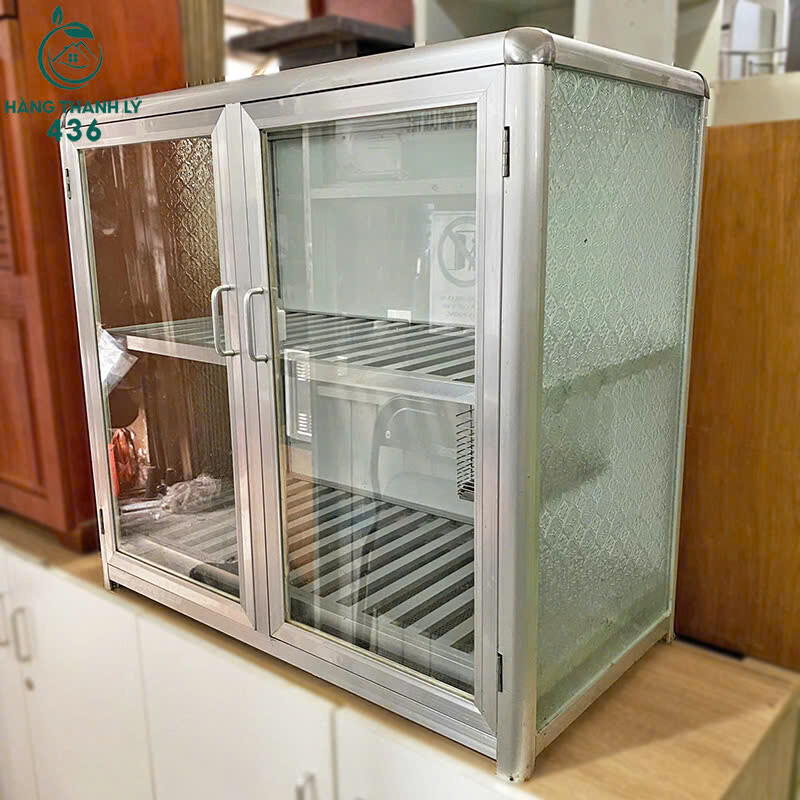 tu-chen-cu-2 Tủ Chén Nhôm 2 Cánh Kính Cũ  