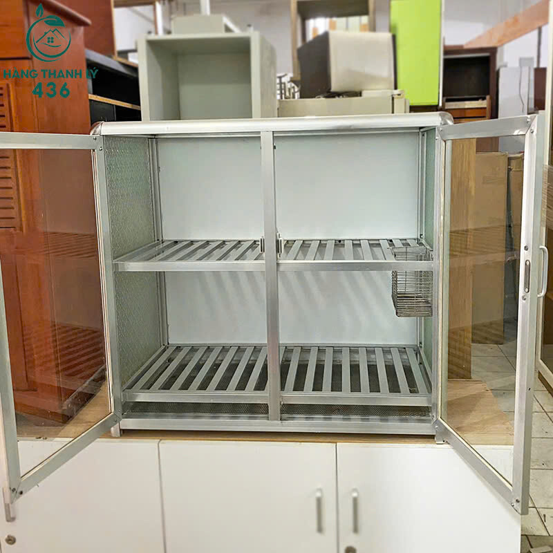 tu-chen-cu-3 Tủ Chén Nhôm 2 Cánh Kính Cũ  