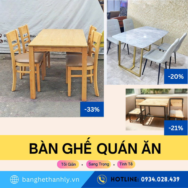 ban ghe quan an
