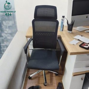 Ghế Xoay Văn Phòng Lưới Cũ Đen Có Gác Đầu