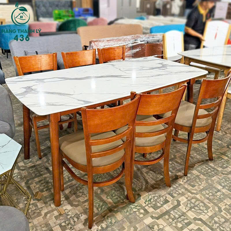 Bộ Bàn Ghế 6 Ghế Lưng Cong Mặt Đá Sang Trọng Mới 99% bo-ban-an-moi-1 Bộ Bàn Ghế 6 Ghế Lưng Cong Mặt Đá Sang Trọng Mới 99%