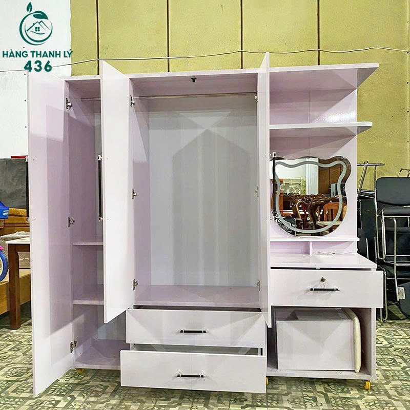gen-n-tu-quan-ao-nhua-3 Tủ Quần Áo Kèm Bàn Trang Điểm Mới 99% (Nhiều Màu)  