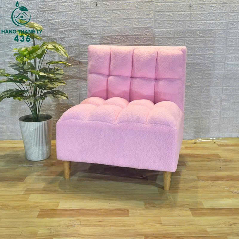 Ghế Sofa Màu Hồng Thiết Kế Đệm Mềm Mới 99% ghe-hong-1 Ghế Sofa Màu Hồng Thiết Kế Đệm Mềm Mới 99%