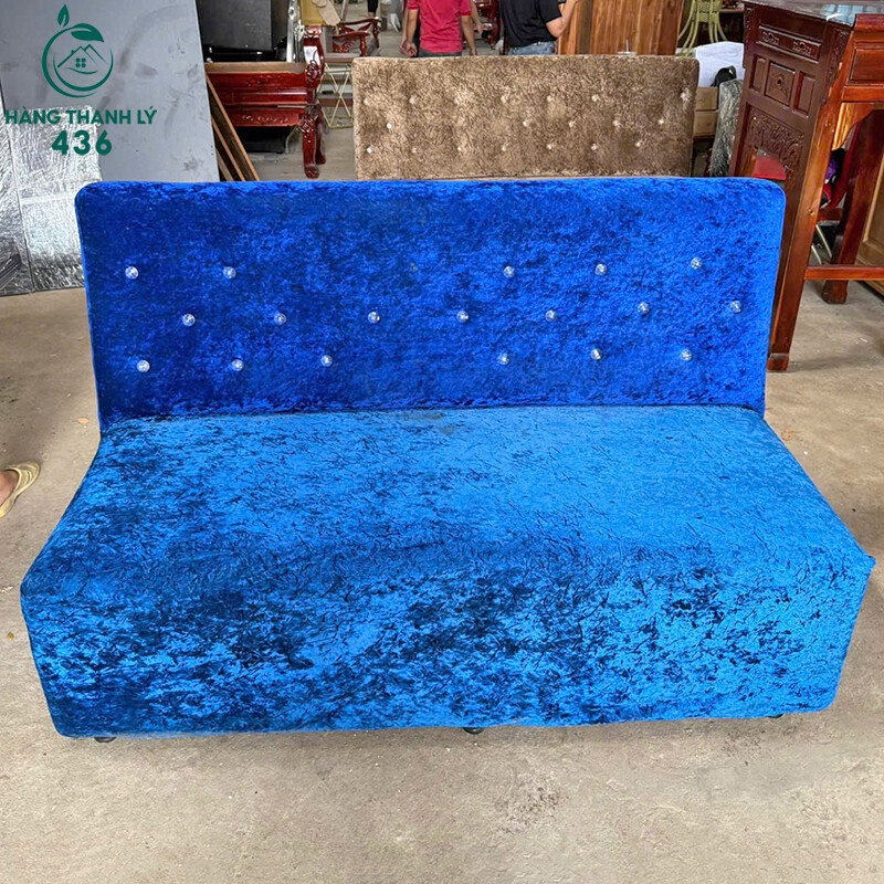 sofa-cu-152 Sofa Cũ Bọc Nhung Mịn Lưng Cao Đính Nút (Nhiều Màu)  