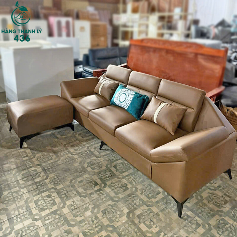 Thanh Lý Bộ Sofa Góc L Da Nâu Sang Trọng Mới 99% sofa-thanh-ly-158 Thanh Lý Bộ Sofa Góc L Da Nâu Sang Trọng Mới 99%