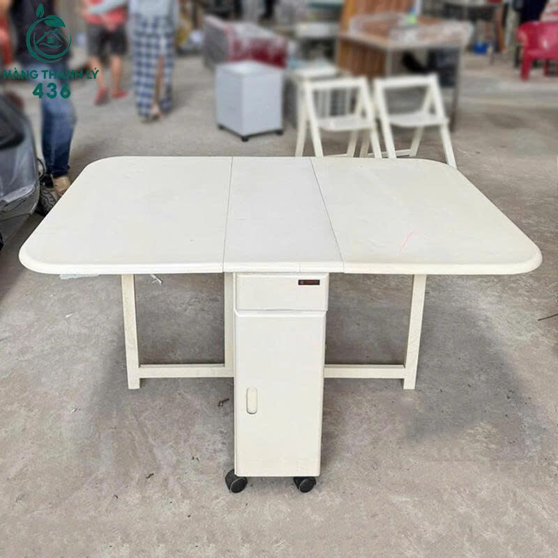 Bộ Bàn Ghế Làm Việc Gấp Cũ Có Bánh Xe Di Chuyển ban-4 Bộ Bàn Ghế Làm Việc Gấp Cũ Có Bánh Xe Di Chuyển