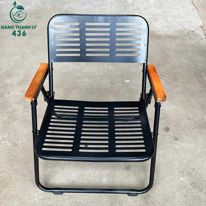 Bàn Ghế Sắt Lưng Lưới Tay Gỗ Gọn Nhẹ Mới 99% ghe-cf-1 Bàn Ghế Sắt Lưng Lưới Tay Gỗ Gọn Nhẹ Mới 99%