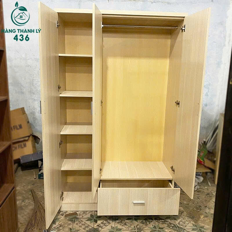 Tủ Quần Áo Gỗ Tích Hợp Ngăn Treo Và Ngăn Kéo Mới 99% tu-quan-ao-3-2 Tủ Quần Áo Gỗ Tích Hợp Ngăn Treo Và Ngăn Kéo Mới 99%