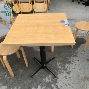 Bàn Cafe Vuông Cũ 60CM Mặt Gỗ Vàng