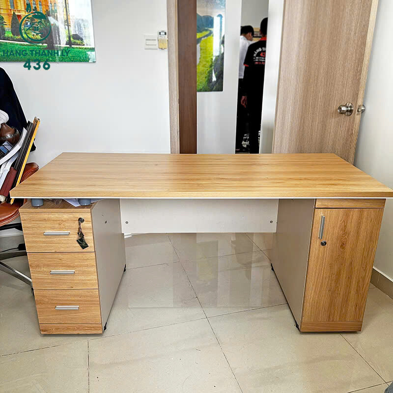 Bàn Làm Việc Cũ Màu Vân Gỗ 1M6x60CM Nhỏ Gọn Giá Rẻ   ban-van-phong-3 Bàn Làm Việc Cũ Màu Vân Gỗ 1M6x60CM Nhỏ Gọn Giá Rẻ