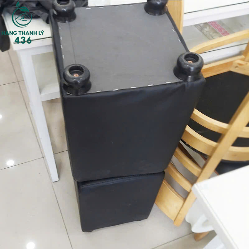 Đôn Sofa Vuông Cũ Bọc Da Màu Đen Đơn Giản Giá Rẻ don-sofa Đôn Sofa Vuông Cũ Bọc Da Màu Đen Đơn Giản Giá Rẻ