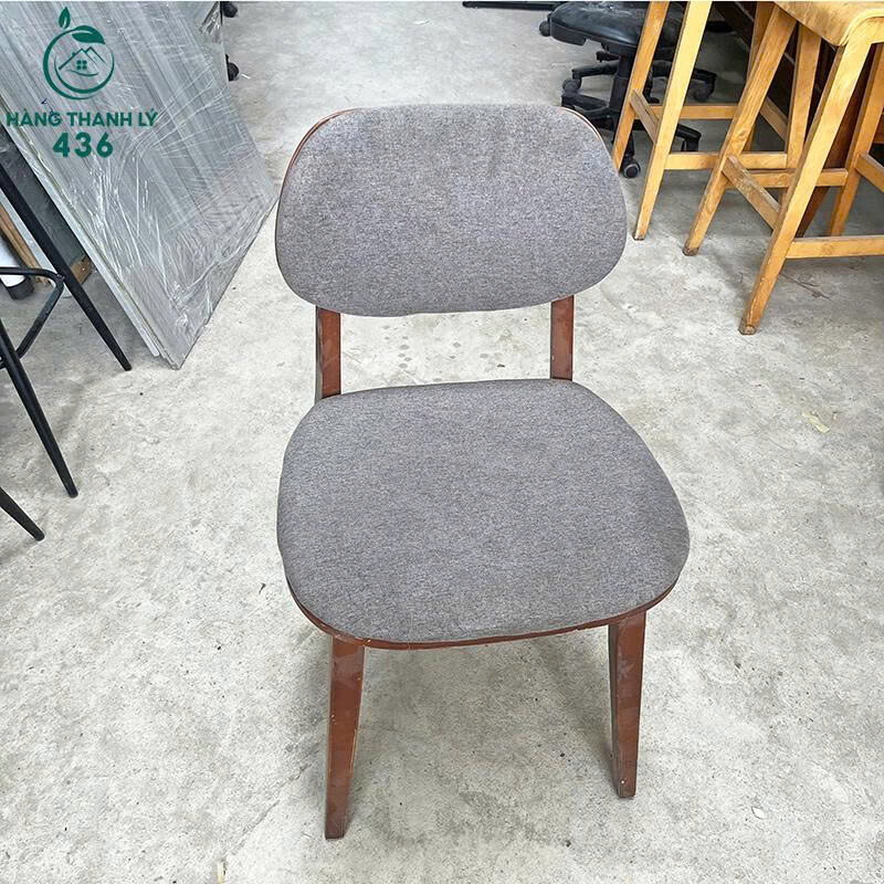 Ghế Cũ Nệm Xám Chân Gỗ Phù Hợp Cho Quán Cafe ghe-16 Ghế Cũ Nệm Xám Chân Gỗ Phù Hợp Cho Quán Cafe