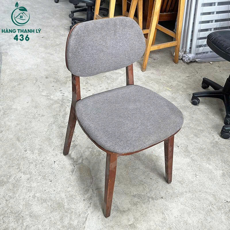 Ghế Cũ Nệm Xám Chân Gỗ Phù Hợp Cho Quán Cafe ghe-2-10 Ghế Cũ Nệm Xám Chân Gỗ Phù Hợp Cho Quán Cafe