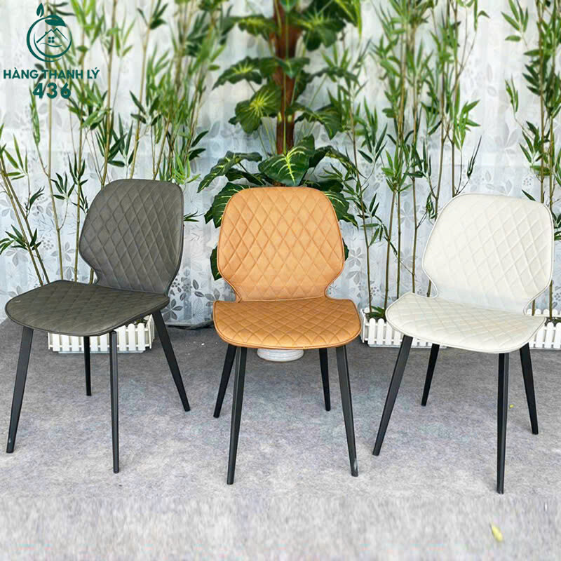 Ghế Cafe Tựa Lưng Rời Nệm Da Caro Chân Đen Mới 99% ghe-boc-da Ghế Cafe Tựa Lưng Rời Nệm Da Caro Chân Đen Mới 99%