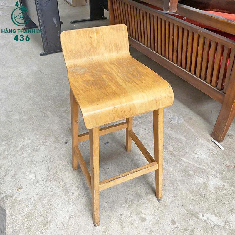 Ghế Cafe Gỗ Cũ Chân Cao Kiểu Hiện Đại ghe-cf2 Ghế Cafe Gỗ Cũ Chân Cao Kiểu Hiện Đại