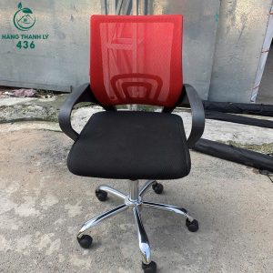 Ghế Văn Phòng Xoay Cũ Lưng Lưới Màu Đỏ
