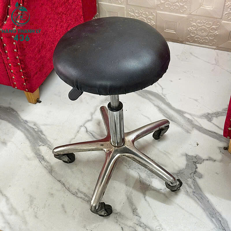 Ghế Đôn Xoay Cũ Chân Inox Có Bánh Xe Di Chuyển ghe-xoay Ghế Đôn Xoay Cũ Chân Inox Có Bánh Xe Di Chuyển