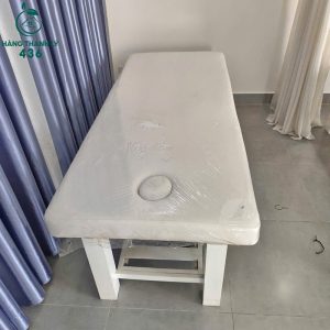 Giường Spa Cũ Màu Trắng Có Đệm Nằm 1m87