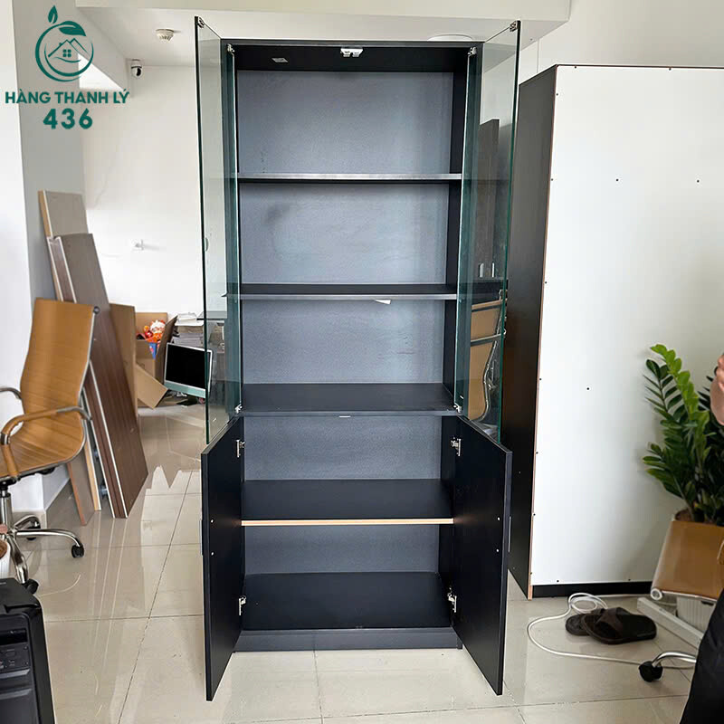 Tủ Trưng Bày Đen Cũ Kính Trong Suốt Có 5 Tầng   ke-2-1 Tủ Trưng Bày Đen Cũ Kính Trong Suốt Có 5 Tầng