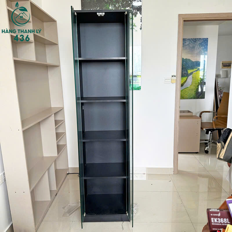 Tủ Trưng Bày Cũ Màu Đen Cao 2m Kính Trong Suốt   ke-6 Tủ Trưng Bày Cũ Màu Đen Cao 2m Kính Trong Suốt