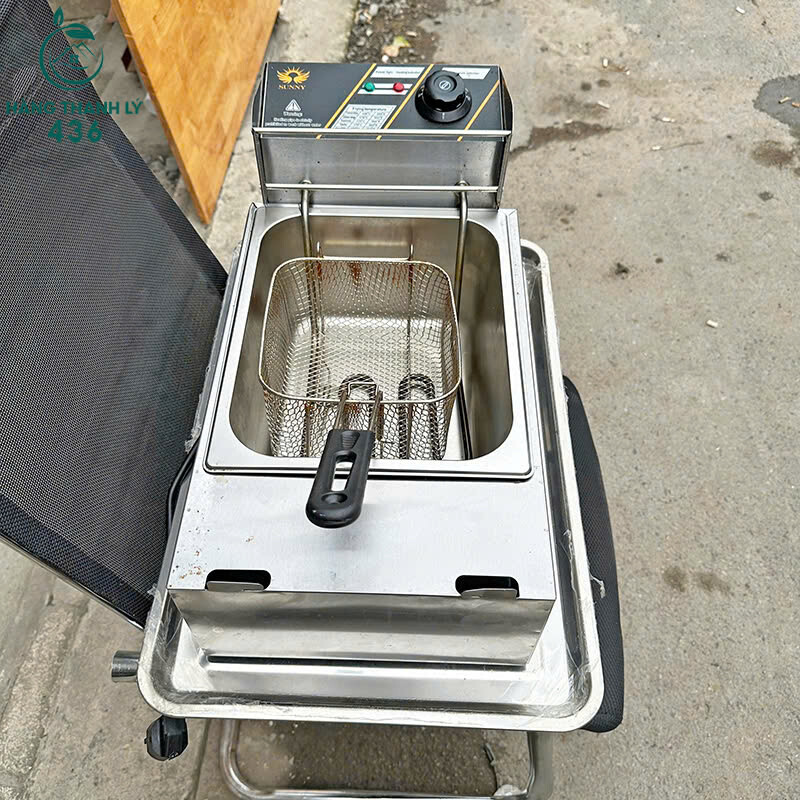 Bếp Chiên Nhúng Điện Cũ Inox 1 Ngăn Dung Tích Lớn   may-chien Bếp Chiên Nhúng Điện Cũ Inox 1 Ngăn Dung Tích Lớn