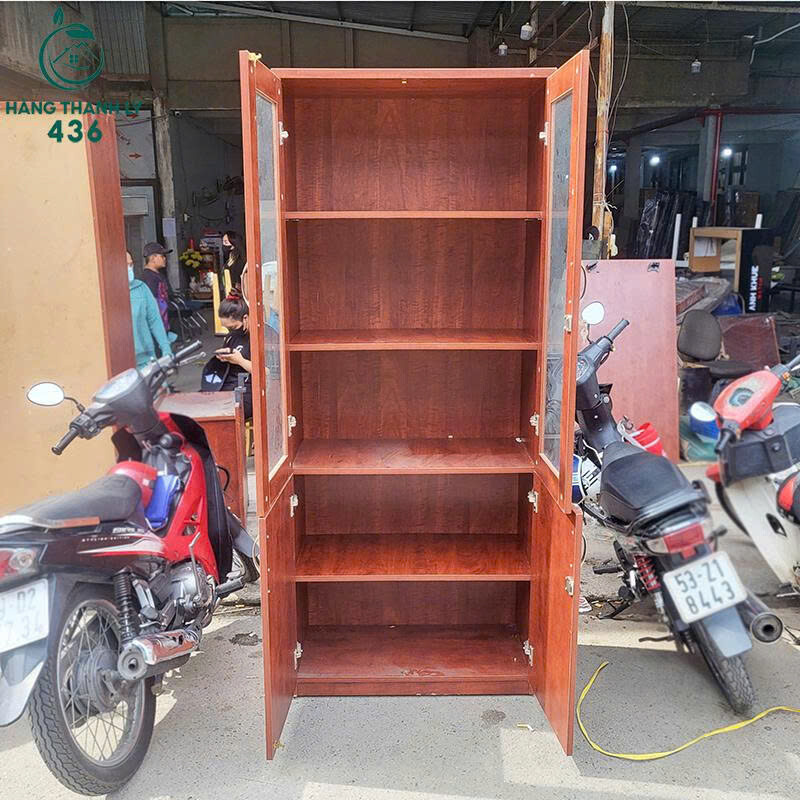 Tủ Hồ Sơ Gỗ Cũ 1M96x80CM 2 Tầng Nhiều Ngăn Mặt Kính Giá Rẻ   tu-ho-so-3 Tủ Hồ Sơ Gỗ Cũ 1M96x80CM 2 Tầng Nhiều Ngăn Mặt Kính Giá Rẻ
