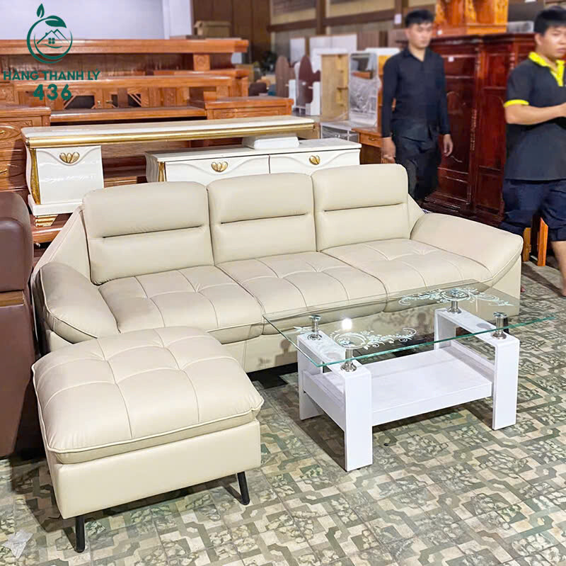 z7014173262946_b2ef6b89112a6dd02d56bdc8d88f51ec Sofa Bọc Da Mềm Màu Trơn Kèm Đôn Mới 99% (Nhiều Màu)  
