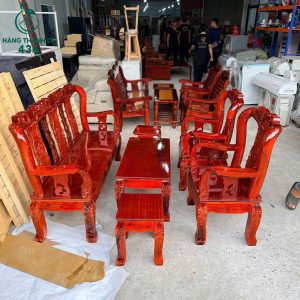 Bộ Salon Gỗ Tràm Tay 10 Phúc Lộc Thọ Mới 99%