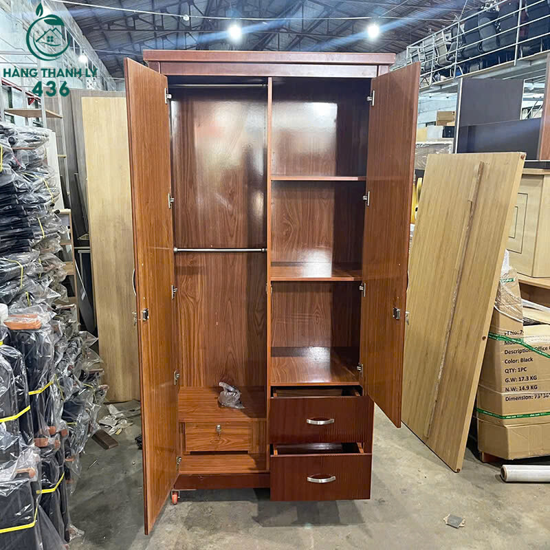 z7091302064702_8bd7e9a30f2045c603586999ab3fc967 Tủ Quần Áo Gỗ Cũ 2Mx1M 3 Cánh Nâu Cánh Gián Hiện Đại  