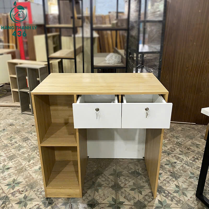 Bàn Làm Việc 1Mx1M 2 Hộc Kéo Màu Trắng Phối Vân Gỗ Mới 99% z7162692684271_4bd009a4fe37b1fb383cbb1d3b2ebb32 Bàn Làm Việc 1Mx1M 2 Hộc Kéo Màu Trắng Phối Vân Gỗ Mới 99%
