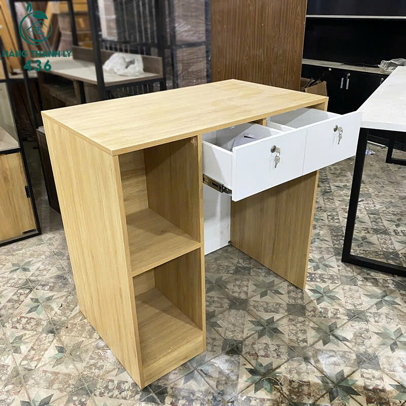Bàn Làm Việc 1Mx1M 2 Hộc Kéo Màu Trắng Phối Vân Gỗ Mới 99% z7162692767503_9dbc1ac255c10aee0803a45b00ce329e Bàn Làm Việc 1Mx1M 2 Hộc Kéo Màu Trắng Phối Vân Gỗ Mới 99%