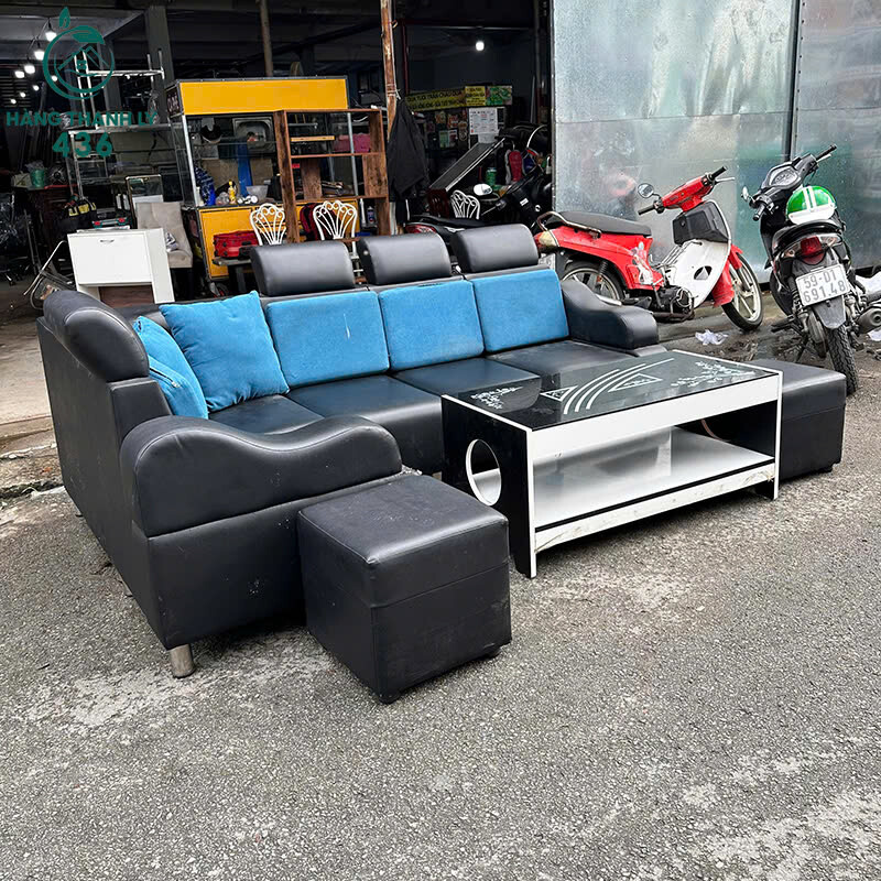 Bộ Sofa Góc L Cũ Bọc Da Màu Đen Kèm Gối Xanh Kiểu Dáng Hiện Đại   z7163907423864_246220d21a112beb1f08f6f5805128f8 Bộ Sofa Góc L Cũ Bọc Da Màu Đen Kèm Gối Xanh Kiểu Dáng Hiện Đại