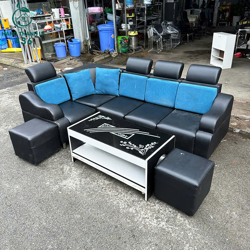 Bộ Sofa Góc L Cũ Bọc Da Màu Đen Kèm Gối Xanh Kiểu Dáng Hiện Đại   z7163907452251_0378b967a9839ce346b71d9a9af3496f Bộ Sofa Góc L Cũ Bọc Da Màu Đen Kèm Gối Xanh Kiểu Dáng Hiện Đại