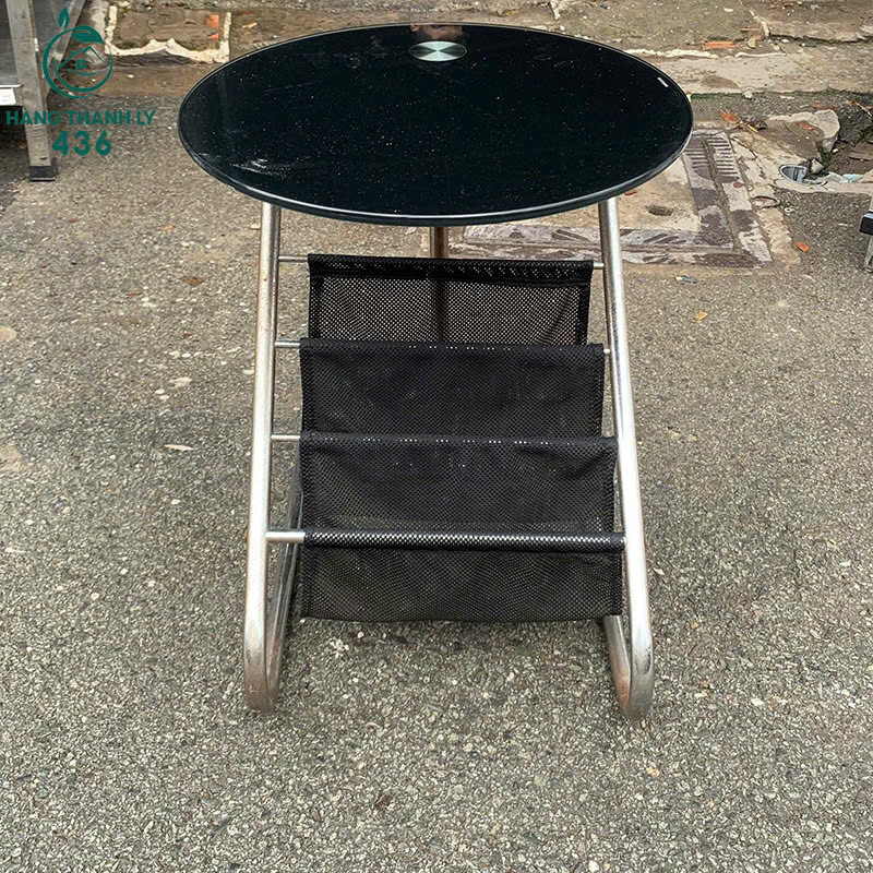 Bàn Sofa Tròn Cũ Mặt Kính Đen Nhỏ Gọn Kèm Lưới Để Tạp Chí   z7163908990946_a0c15b110abbc259d66276985b155385 Bàn Sofa Tròn Cũ Mặt Kính Đen Nhỏ Gọn Kèm Lưới Để Tạp Chí