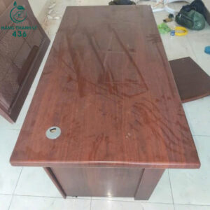Bàn Giám Đốc Hòa Phát Cũ Gỗ Nâu Đậm