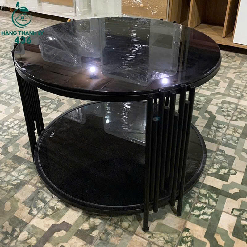 Bàn Sofa Cũ Mặt Kính Tròn Màu Đen 2 Tầng Khung Sắt Bền Đẹp ban-sofa-cu-mat-kinh-tron-mau-den-1 Bàn Sofa Cũ Mặt Kính Tròn Màu Đen 2 Tầng Khung Sắt Bền Đẹp