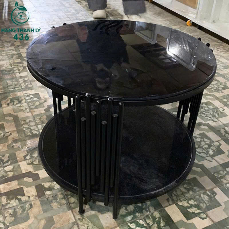 Bàn Sofa Cũ Mặt Kính Tròn Màu Đen 2 Tầng Khung Sắt Bền Đẹp ban-sofa-cu-mat-kinh-tron-mau-den-2 Bàn Sofa Cũ Mặt Kính Tròn Màu Đen 2 Tầng Khung Sắt Bền Đẹp